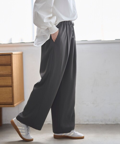 RONEL(ロネル)の「【RONEL】イージーワイドパンツ(その他パンツ・レディース・オフホワイト/ダークグレー・S/M)」の15枚目の写真