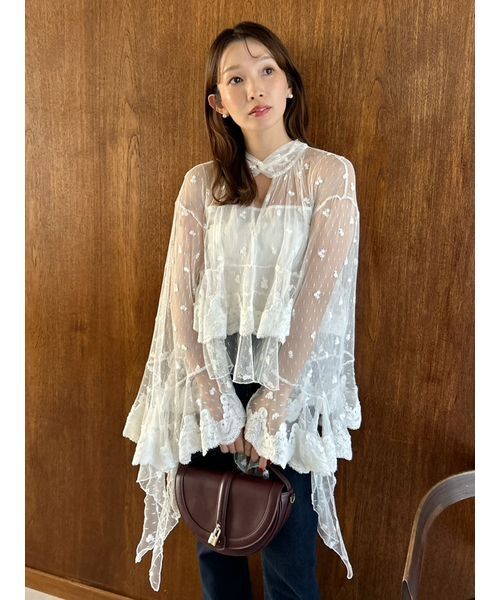 SNIDEL（スナイデル）の「チュールエンブロイダリーレースブラウス（シャツ/ブラウス・レディース・その他・F）」の5枚目の写真