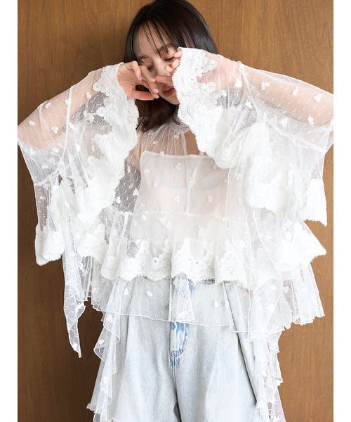 SNIDEL（スナイデル）の「チュールエンブロイダリーレースブラウス（シャツ/ブラウス・レディース・その他・F）」の13枚目の写真