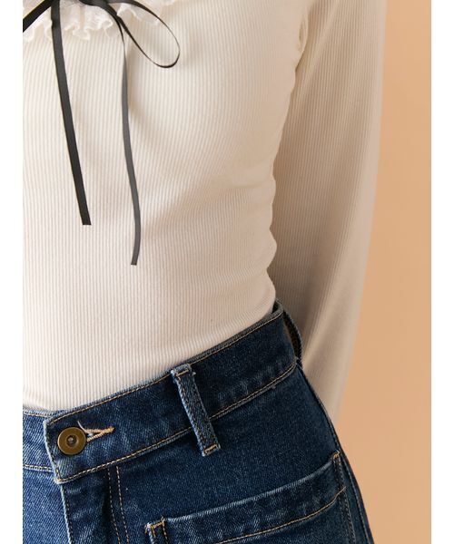 LILY BROWN(リリーブラウン)の「【LILY BROWN Lingerie】フリルレースボディスーツ(Tシャツ/カットソー・レディース・ホワイト/グレー/ブラック・F)」の11枚目の写真