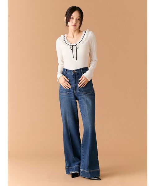 LILY BROWN Lingerie】フリルレースボディスーツ（Tシャツ/カットソー