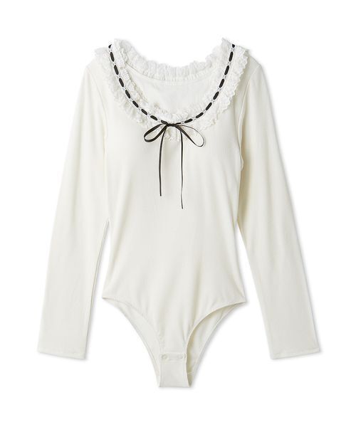 LILY BROWN(リリーブラウン)の「【LILY BROWN Lingerie】フリルレースボディスーツ(Tシャツ/カットソー・レディース・ホワイト/グレー/ブラック・F)」の21枚目の写真
