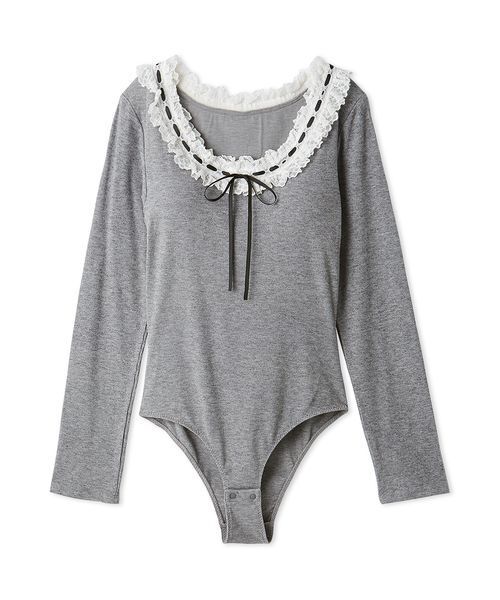 LILY BROWN(リリーブラウン)の「【LILY BROWN Lingerie】フリルレースボディスーツ(Tシャツ/カットソー・レディース・ホワイト/グレー/ブラック・F)」の22枚目の写真