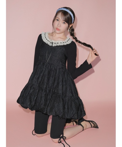 LILY BROWN(リリーブラウン)の「【LILY BROWN Lingerie】フリルレースボディスーツ(Tシャツ/カットソー・レディース・ホワイト/グレー/ブラック・F)」の4枚目の写真