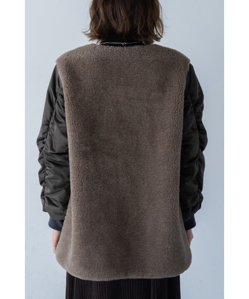 M.deux（エムドゥ）の「ナイロンボア切替コート（その他アウター・レディース・カーキ/ブラック・MEDIUM）」の10枚目の写真