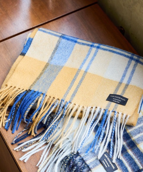 GLOBAL WORK(グローバルワーク)の「ファインタッチウールマフラー/593186(ストール/ショール・メンズ・ネイビー/ネイビー×ホワイト/イエロー/ネイビー系9/ネイビー系7/グレー/ベージュ/ブラック・ONE SIZE)」の8枚目の写真