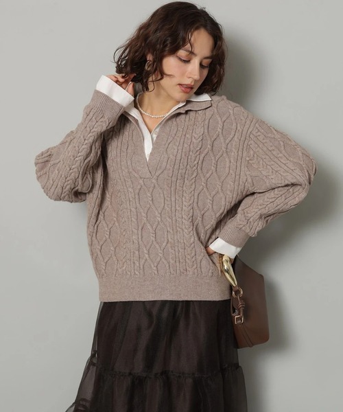シャツドッキングケーブルニット（ニット/セーター）｜Arpege story