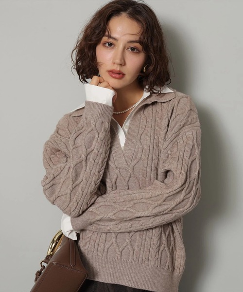 シャツドッキングケーブルニット（ニット/セーター）｜Arpege story
