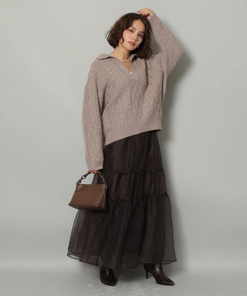 シャツドッキングケーブルニット（ニット/セーター）｜Arpege story