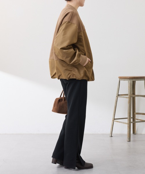 COLLAGE GALLARDAGALANTE（コラージュガリャルダガランテ）の「コンビMA-1ブルゾン（MA-1・レディース・モカ/ネイビー・FREE）」の10枚目の写真