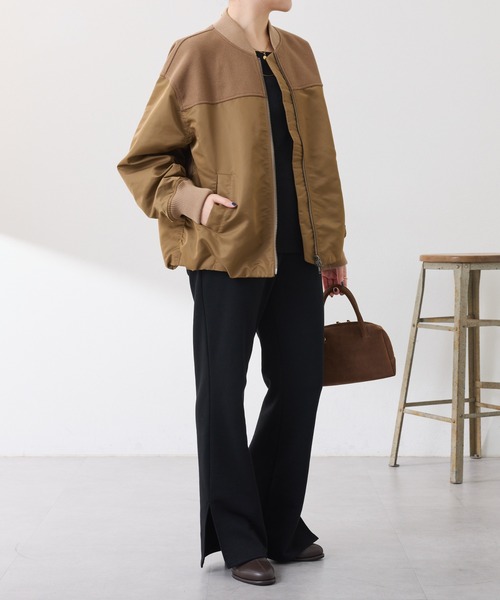 COLLAGE GALLARDAGALANTE（コラージュガリャルダガランテ）の「コンビMA-1ブルゾン（MA-1・レディース・モカ/ネイビー・FREE）」の11枚目の写真