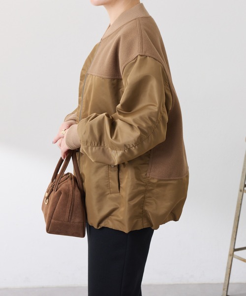 COLLAGE GALLARDAGALANTE（コラージュガリャルダガランテ）の「コンビMA-1ブルゾン（MA-1・レディース・モカ/ネイビー・FREE）」の5枚目の写真