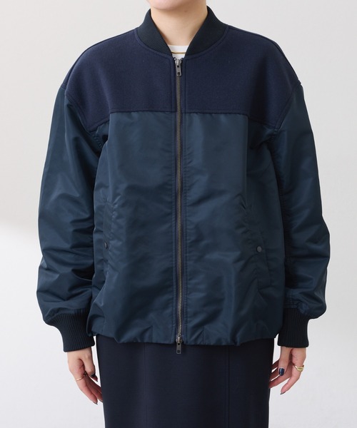 COLLAGE GALLARDAGALANTE（コラージュガリャルダガランテ）の「コンビMA-1ブルゾン（MA-1・レディース・モカ/ネイビー・FREE）」の21枚目の写真