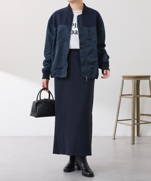 COLLAGE GALLARDAGALANTE（コラージュガリャルダガランテ）の「コンビMA-1ブルゾン（MA-1・レディース・モカ/ネイビー・FREE）」の12枚目の写真