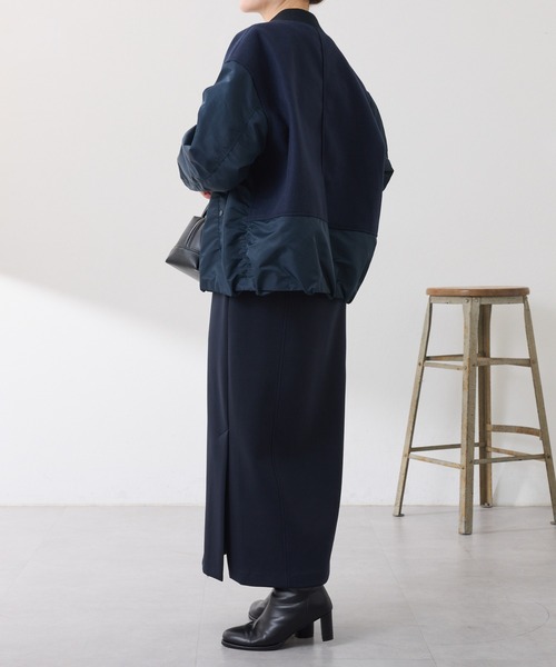 COLLAGE GALLARDAGALANTE（コラージュガリャルダガランテ）の「コンビMA-1ブルゾン（MA-1・レディース・モカ/ネイビー・FREE）」の18枚目の写真