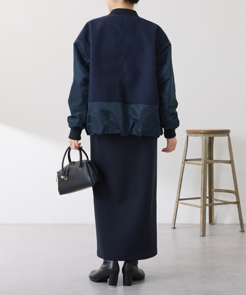 COLLAGE GALLARDAGALANTE（コラージュガリャルダガランテ）の「コンビMA-1ブルゾン（MA-1・レディース・モカ/ネイビー・FREE）」の19枚目の写真