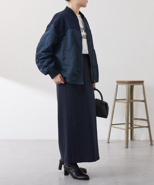 COLLAGE GALLARDAGALANTE（コラージュガリャルダガランテ）の「コンビMA-1ブルゾン（MA-1・レディース・モカ/ネイビー・FREE）」の20枚目の写真