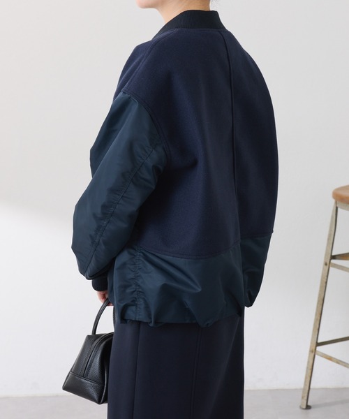 COLLAGE GALLARDAGALANTE（コラージュガリャルダガランテ）の「コンビMA-1ブルゾン（MA-1・レディース・モカ/ネイビー・FREE）」の15枚目の写真