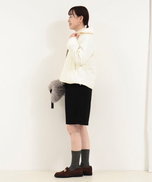 MICO COULIER（ミコクリエ）の「エンボスキルトジャケット（ブルゾン・レディース・ブラック/オフホワイト・38）」の5枚目の写真