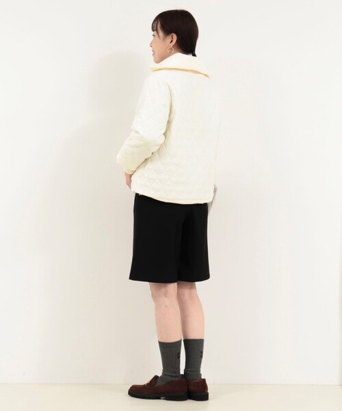 MICO COULIER（ミコクリエ）の「エンボスキルトジャケット（ブルゾン・レディース・ブラック/オフホワイト・38）」の6枚目の写真