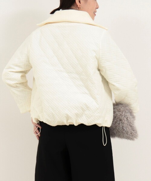 MICO COULIER（ミコクリエ）の「エンボスキルトジャケット（ブルゾン・レディース・ブラック/オフホワイト・38）」の7枚目の写真