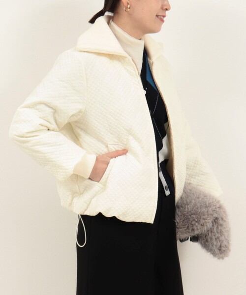 MICO COULIER（ミコクリエ）の「エンボスキルトジャケット（ブルゾン・レディース・ブラック/オフホワイト・38）」の9枚目の写真