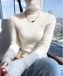 ampm | リブタートルネックニットトップス(ニット/セーター)