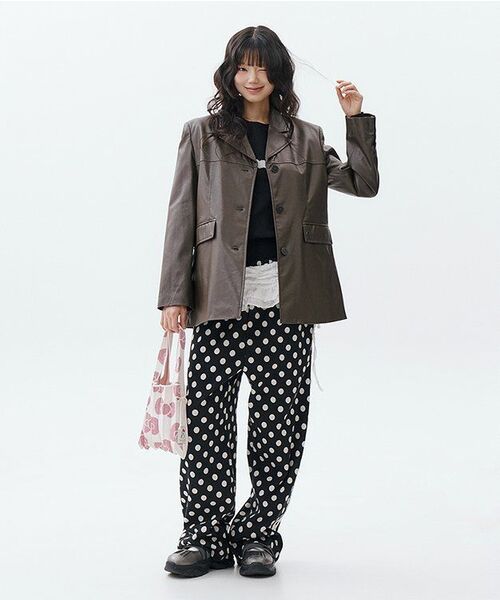 RONRON(ロンロン)の「DOT LACE LINE SWEAT PANTS BLACK(スウェットパンツ・レディース・その他・FREE)」の5枚目の写真