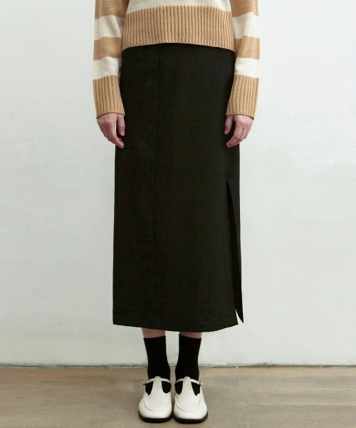 NICK&NICOLE(ニックアンドニコール)の「H-LINE SLIT SKIRT_BLACK(スカート・レディース・その他・MEDIUM/SMALL)」の2枚目の写真