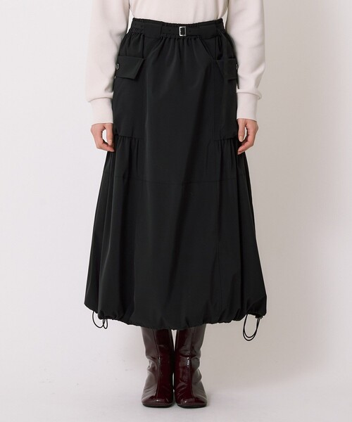 UNITED TOKYO（ユナイテッドトウキョウ）の「ドロストバルーンスカート｜ウォッシャブル/撥水/春服（スカート・レディース・アイボリー/ブラック/グレー・1/2）」の7枚目の写真