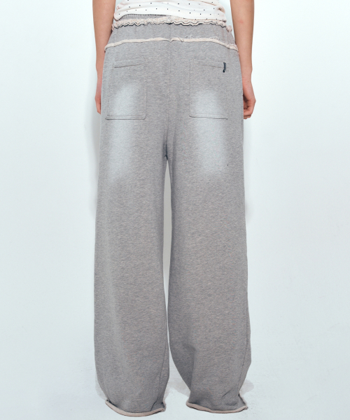 NICK&NICOLE(ニックアンドニコール)の「DESTROYED COTTON LOUNGE PANTS_GRAY(スウェットパンツ・レディース・グレー系その他・FREE)」の6枚目の写真