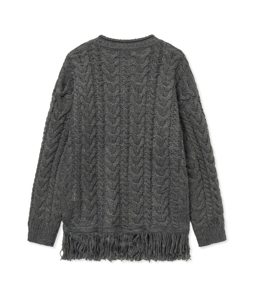Midnight Move（ミッドナイトムーブ）の「v tassel knit ops [grey]（ニット/セーター・レディース・その他・FREE）」の4枚目の写真