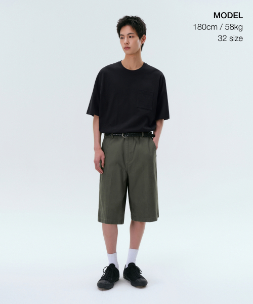 MUSINSA STANDARD（ムシンサスタンダード）の「ベージュサテンバミューダパンツ[カーキ]（その他パンツ・メンズ・その他・31/33/26/27/28/29/38/42/36/34/32/30）」の2枚目の写真