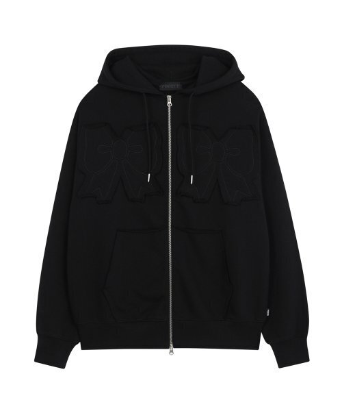 YOUHEE パーカー RIBBON HOOD ZIP-UP YOUHEE RIBBON HOOD ZIP-UP BLACK（パーカー）｜YOUHEE（ユヒ）の