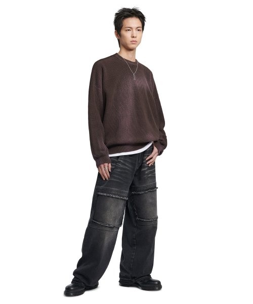 NOMANUAL（NOMANUAL）の「SPRAY DYEING KNIT - BROWN（ニット/セーター・レディース・その他・X-LARGE/SMALL/MEDIUM/LARGE）」の3枚目の写真