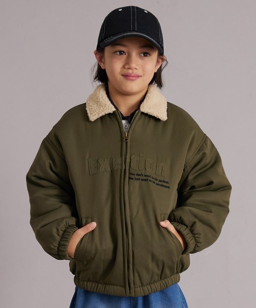 PAIRMANON STREET（ペアマノンストリート）の「中わた ボア襟 ジャケット【PAIRMANON STREET】（ブルゾン・キッズ・ブラック/カーキ/ネイビー・100/110/120/130/140/150/160/90）」の2枚目の写真
