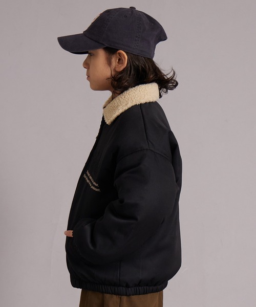 PAIRMANON STREET（ペアマノンストリート）の「中わた ボア襟 ジャケット【PAIRMANON STREET】（ブルゾン・キッズ・ブラック/カーキ/ネイビー・100/110/120/130/140/150/160/90）」の13枚目の写真