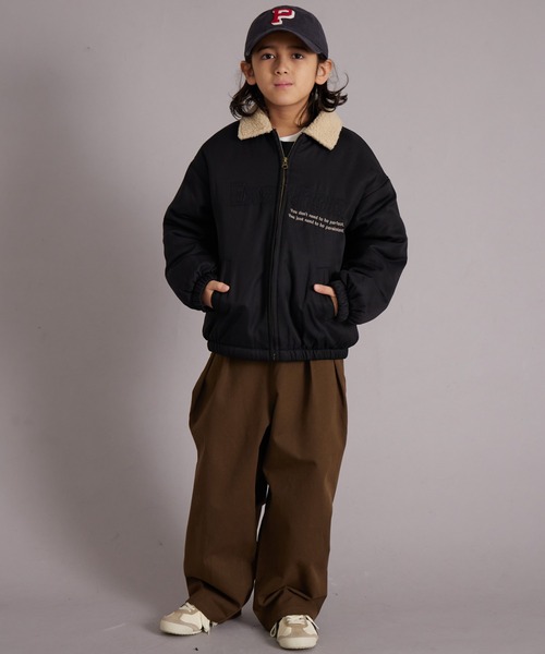 PAIRMANON STREET（ペアマノンストリート）の「中わた ボア襟 ジャケット【PAIRMANON STREET】（ブルゾン・キッズ・ブラック/カーキ/ネイビー・100/110/120/130/140/150/160/90）」の15枚目の写真