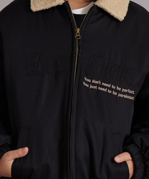 PAIRMANON STREET（ペアマノンストリート）の「中わた ボア襟 ジャケット【PAIRMANON STREET】（ブルゾン・キッズ・ブラック/カーキ/ネイビー・100/110/120/130/140/150/160/90）」の16枚目の写真