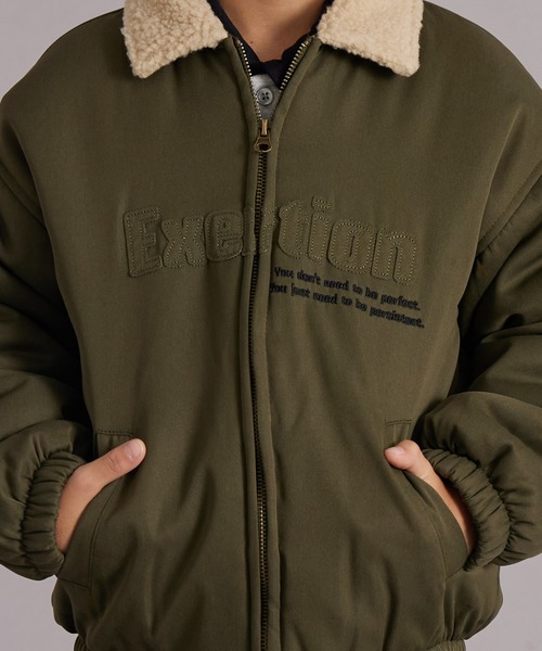 PAIRMANON STREET（ペアマノンストリート）の「中わた ボア襟 ジャケット【PAIRMANON STREET】（ブルゾン・キッズ・ブラック/カーキ/ネイビー・100/110/120/130/140/150/160/90）」の21枚目の写真