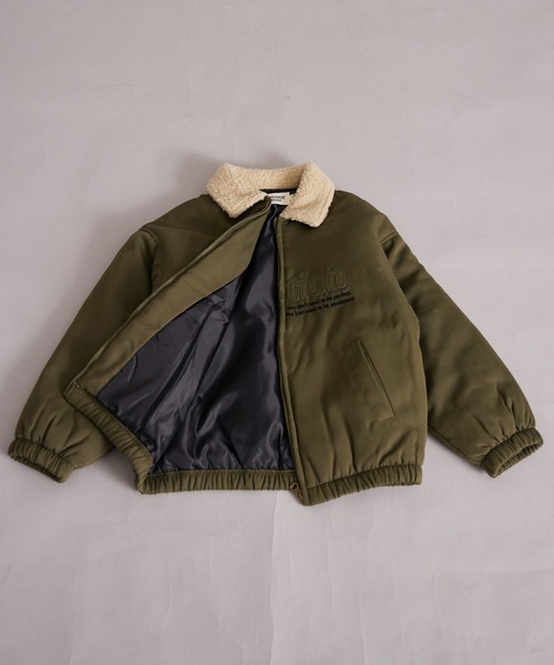 PAIRMANON STREET（ペアマノンストリート）の「中わた ボア襟 ジャケット【PAIRMANON STREET】（ブルゾン・キッズ・ブラック/カーキ/ネイビー・100/110/120/130/140/150/160/90）」の7枚目の写真
