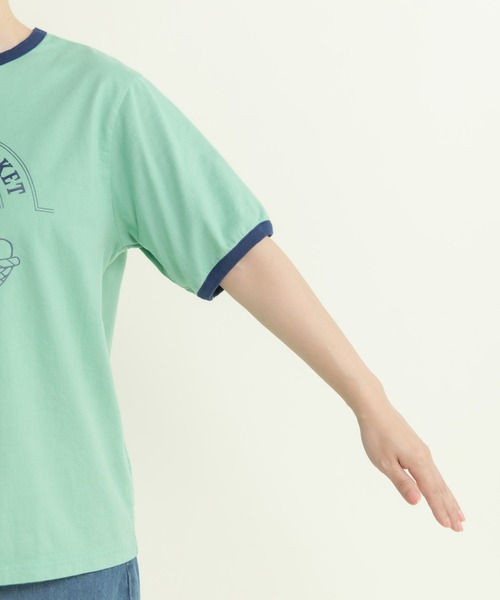 CHILD WOMAN（チャイルドウーマン）の「40/2天竺 フルーツプリントリンガーTシャツ（Tシャツ/カットソー・レディース・チャコールグレー/レッド/グリーン・FREE）」の19枚目の写真