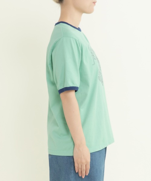 CHILD WOMAN（チャイルドウーマン）の「40/2天竺 フルーツプリントリンガーTシャツ（Tシャツ/カットソー・レディース・チャコールグレー/レッド/グリーン・FREE）」の15枚目の写真