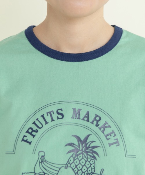 CHILD WOMAN（チャイルドウーマン）の「40/2天竺 フルーツプリントリンガーTシャツ（Tシャツ/カットソー・レディース・チャコールグレー/レッド/グリーン・FREE）」の17枚目の写真