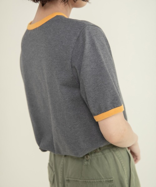 CHILD WOMAN（チャイルドウーマン）の「40/2天竺 フルーツプリントリンガーTシャツ（Tシャツ/カットソー・レディース・チャコールグレー/レッド/グリーン・FREE）」の10枚目の写真