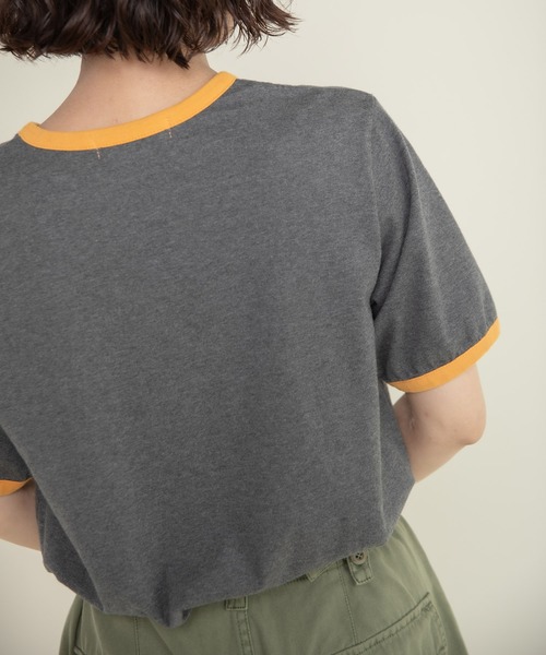 CHILD WOMAN（チャイルドウーマン）の「40/2天竺 フルーツプリントリンガーTシャツ（Tシャツ/カットソー・レディース・チャコールグレー/レッド/グリーン・FREE）」の9枚目の写真