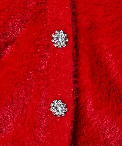 DOUBLE STANDARD CLOTHING（ダブルスタンダードクロージング）の「シャギーモールカーディガン（カーディガン/ボレロ・レディース・オフホワイト/レッド・36/38）」の9枚目の写真