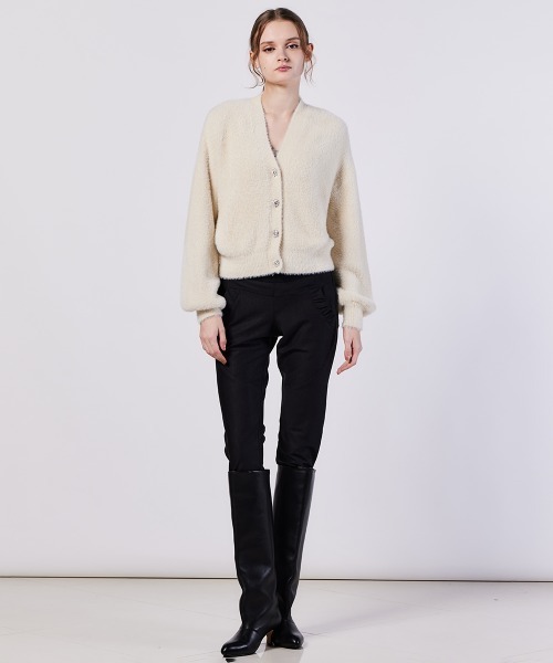 DOUBLE STANDARD CLOTHING（ダブルスタンダードクロージング）の「シャギーモールカーディガン（カーディガン/ボレロ・レディース・オフホワイト/レッド・36/38）」の12枚目の写真
