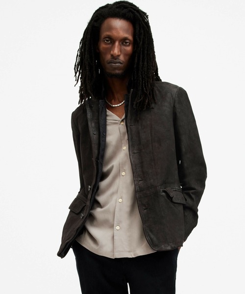ALLSAINTS（オールセインツ）の「ALLSAINTS SURVEY LTHR BLAZER（ライダースジャケット・メンズ・グレー系その他・SMALL/MEDIUM/LARGE）」の10枚目の写真