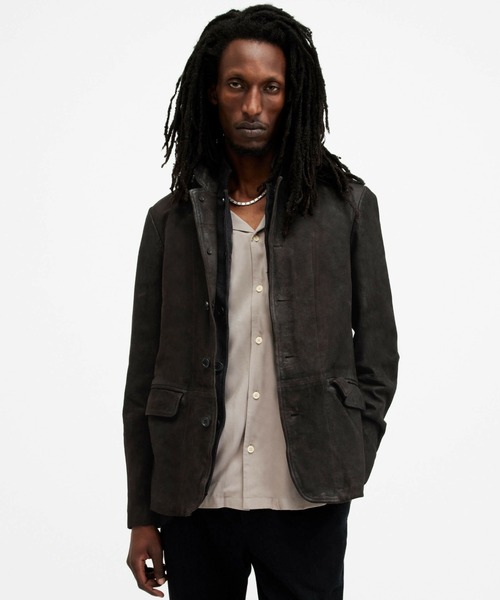 ALLSAINTS（オールセインツ）の「ALLSAINTS SURVEY LTHR BLAZER（ライダースジャケット・メンズ・グレー系その他・SMALL/MEDIUM/LARGE）」の3枚目の写真